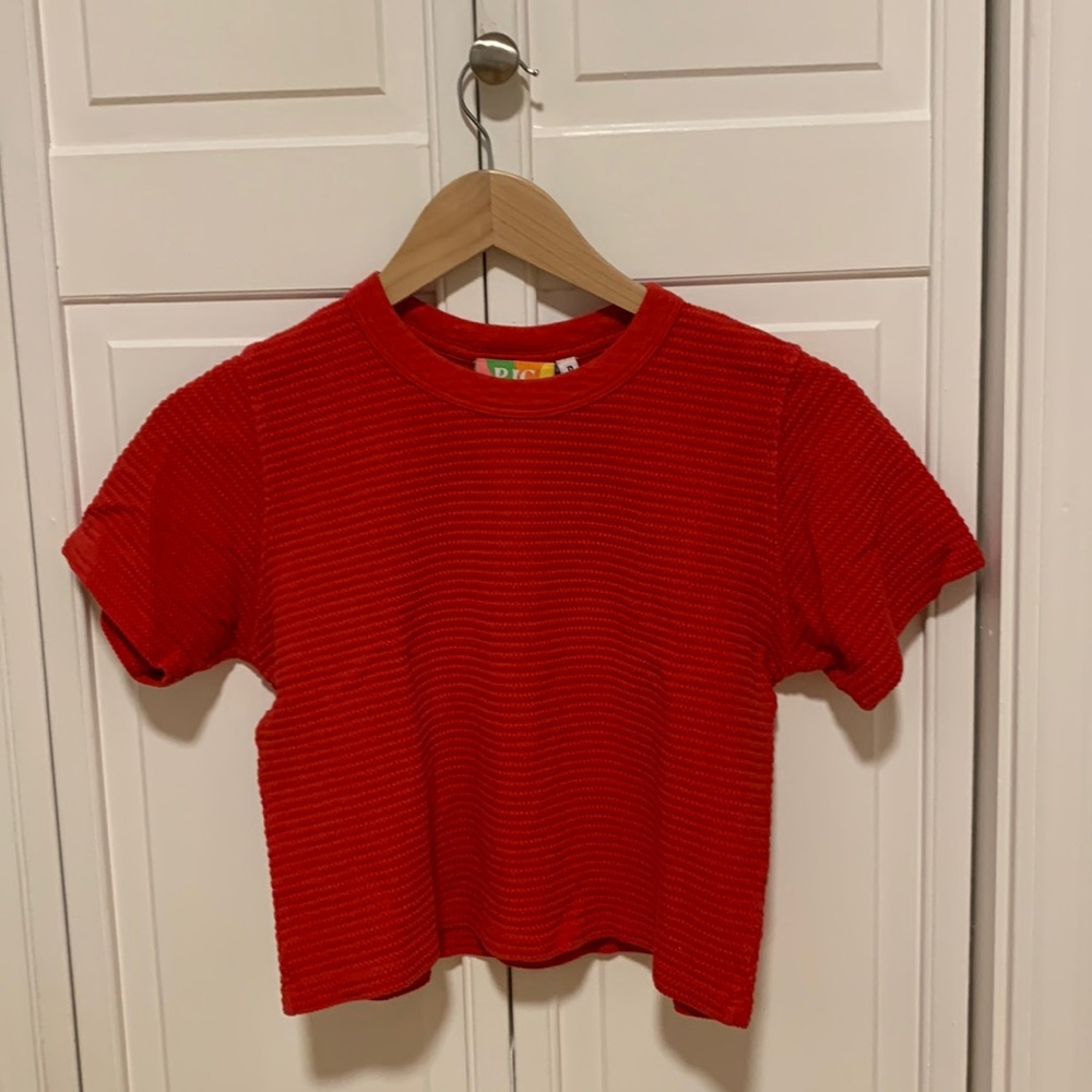 Big Bud Press cropped textured tee